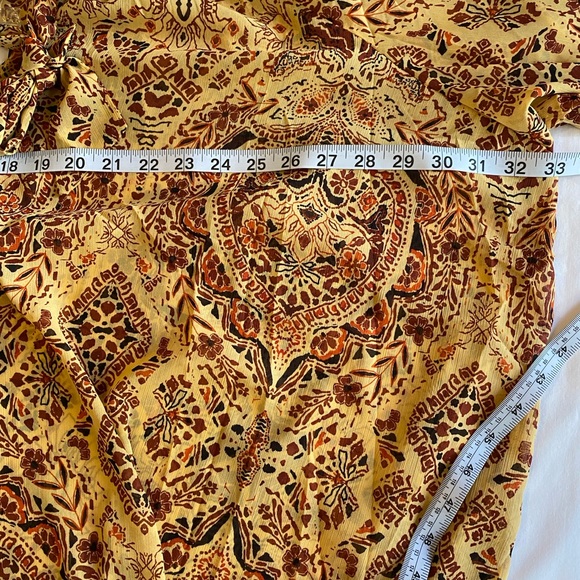 🆕 TORRID Medallion Crinkle Chiffon Raglan Tie Front Office Blouse SZ 5 5X - Picture 8 of 9